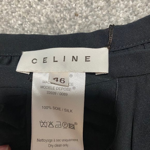 Woman’s Celine Skirt Button Up 100% Silk Black NWT - Picture 3 of 6